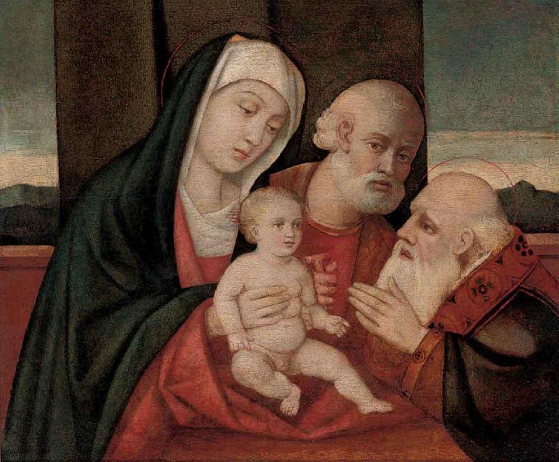 Giovanni Bellini La Sacra Famiglia con un santo Sweden oil painting art